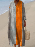 Women's Vintage Boho Geometry Art Print Casual Dress
