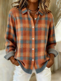 Women's Vintage Print Collared Cardigan Sweater