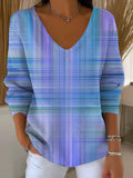 Women's Gradient Pattern Art Print Casual Pullover Sweater