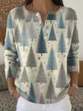 Women's Christmas Tree Casual Printed Sweater